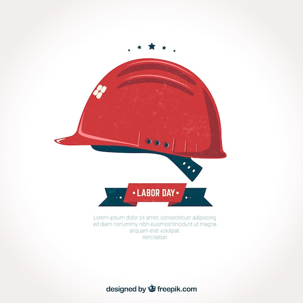 Vector fondo de casco rojo del día del trabajo