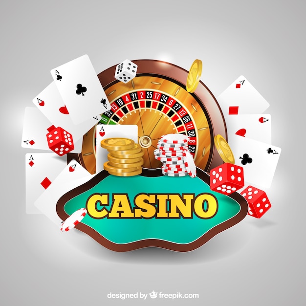 Fondo de casino con cartas y dados