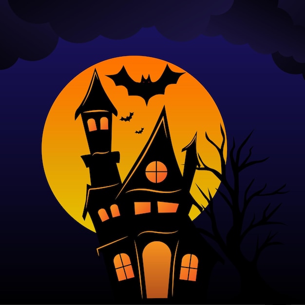 Fondo de castillo de halloween 