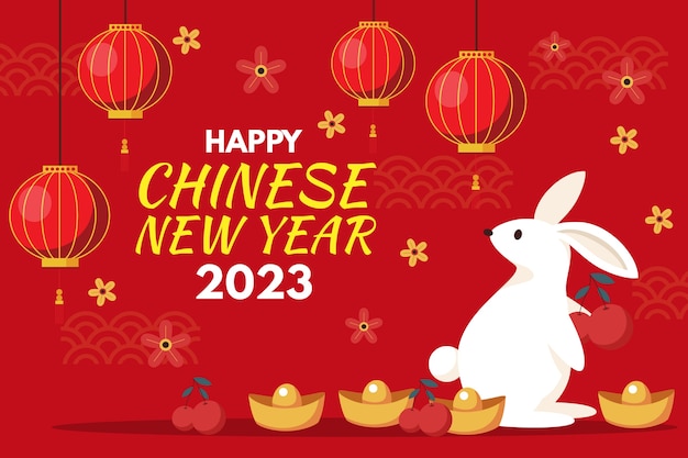 Fondo de celebración de año nuevo chino dibujado a mano