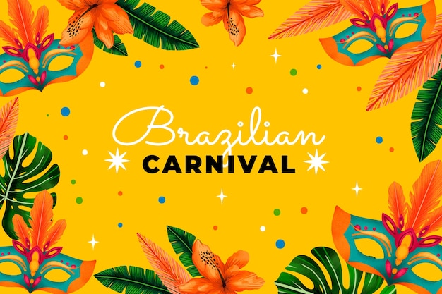 Fondo de celebración de carnaval brasileño acuarela