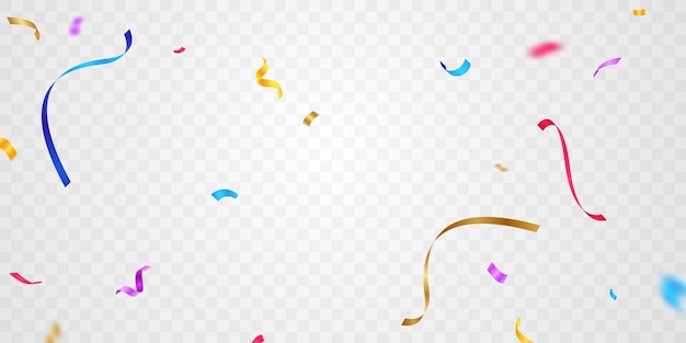Fondo de celebración con coloridos confeti Ilustración vectorial