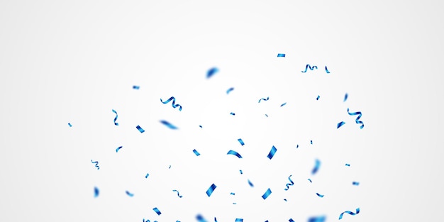 Fondo de celebración con confeti azul en zigzag que cae Ilustración vectorial