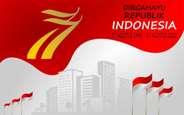 Fondo de celebración del día de la independencia de la 77.a República de Indonesia de Vector libre