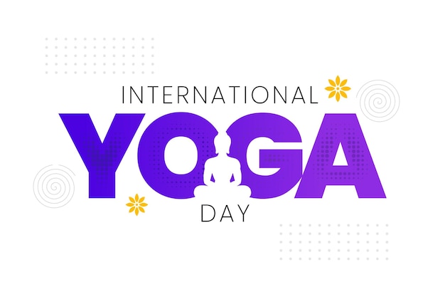 Fondo de celebración del Día Mundial del Yoga con mujeres haciendo ejercicio