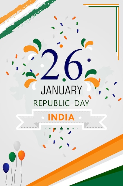 Fondo de celebración del día de la República de la India. Maquetación de carteles. Diseño vectorial.