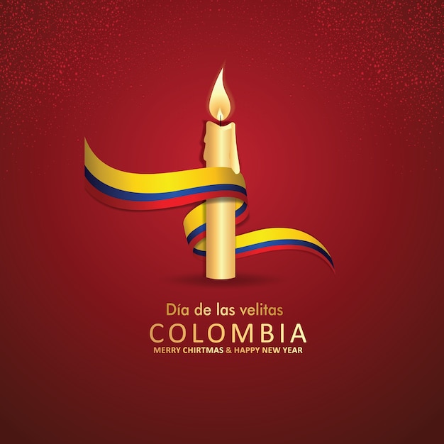 Fondo de celebración del día de las velas pequeñas de Colombia