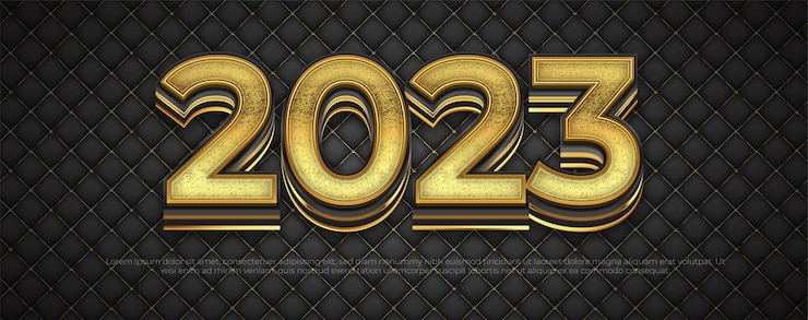Vector fondo de celebración de feliz año nuevo 2023 con números de oro