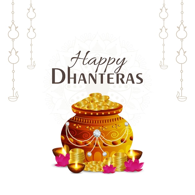 Fondo de celebración feliz dhanteras