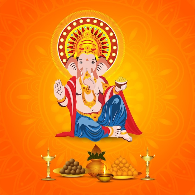 Vector fondo de celebración feliz ganesh chaturthi