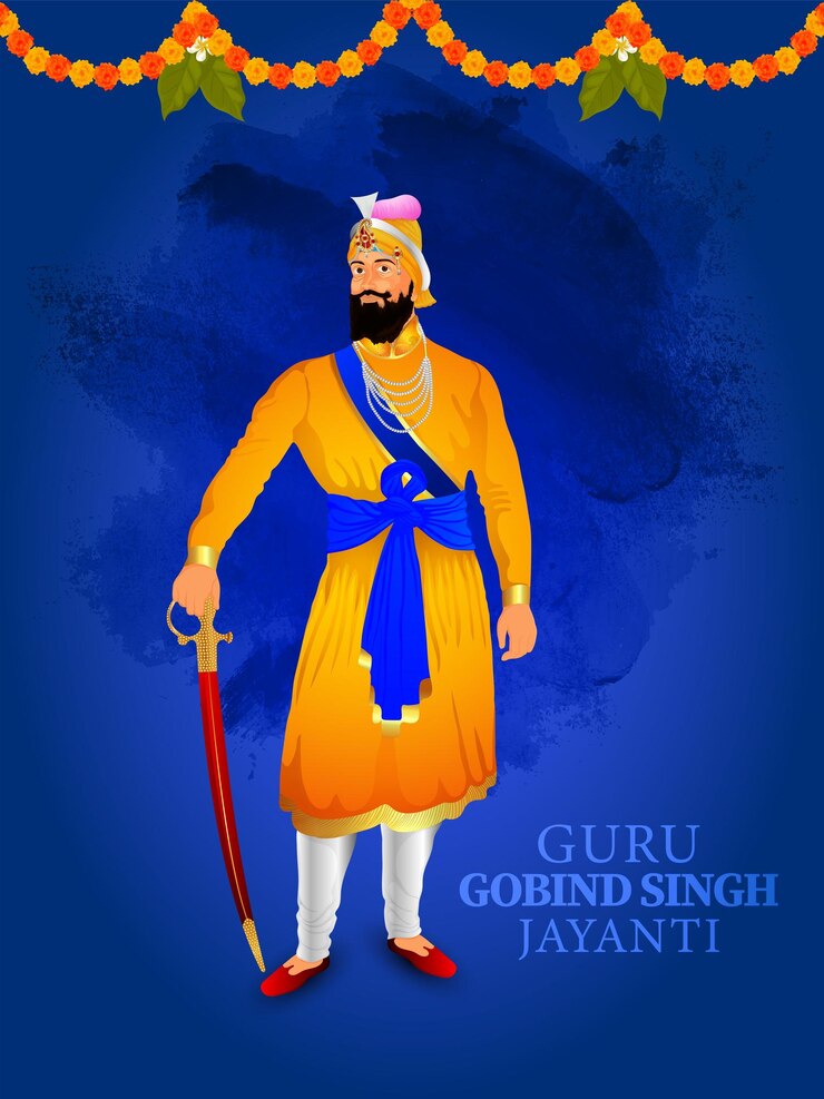 Vector fondo de celebración feliz guru gobind singh jayanti