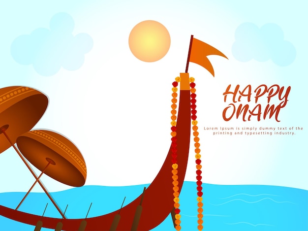 Vector fondo de celebración feliz onam sfestival