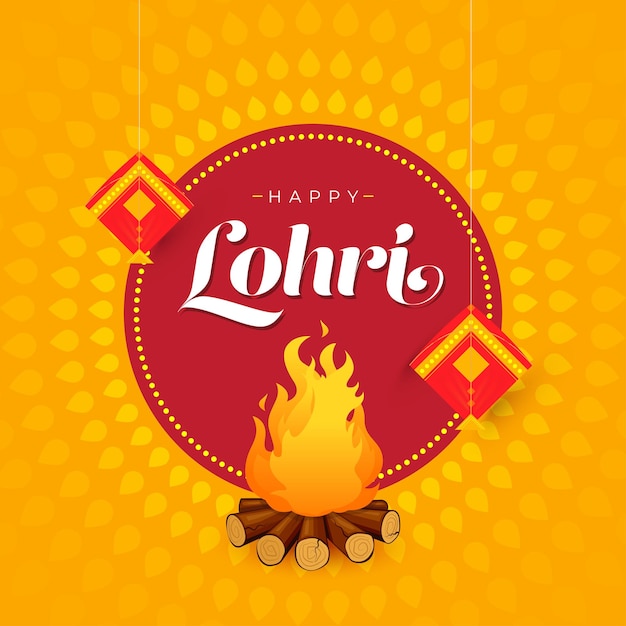 Fondo de celebración del festival Panjabi de la religión india Happy Lohri