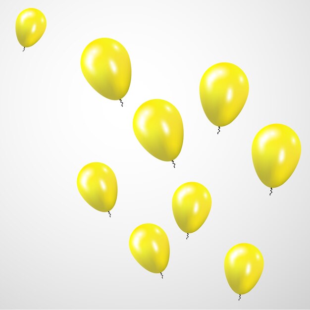 Fondo de celebración de globos amarillos