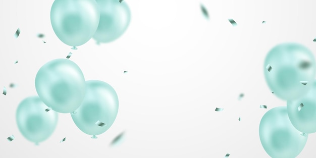 Fondo de celebración con globos azules bellamente dispuestos diseño de ilustración 3DVector