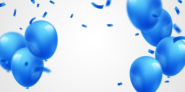 Fondo de celebración con globos azules para la ilustración de vector de  fiesta