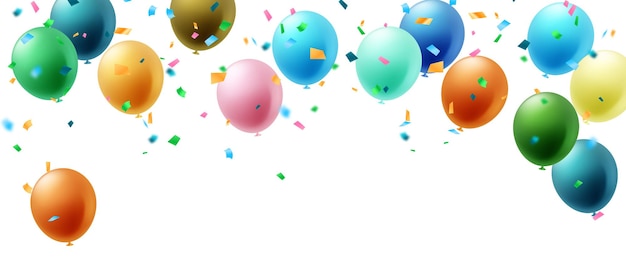 Fondo de celebración con globos elegantes Hermosa ilustración de vector de diseño 3D