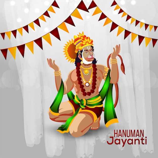 Fondo de celebración de hanuman jayanti con ilustración vectorial