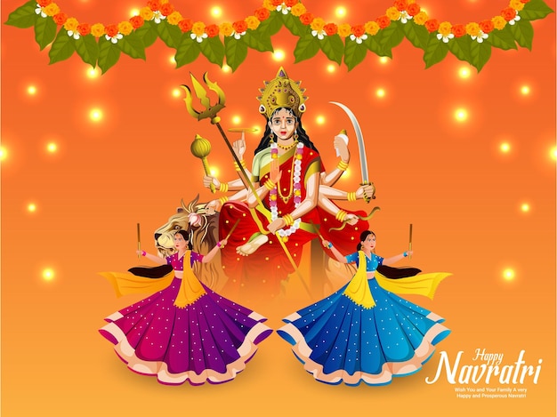 Fondo de celebración de noche feliz dandiya