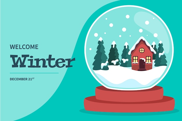Fondo de celebración de la temporada de invierno plano