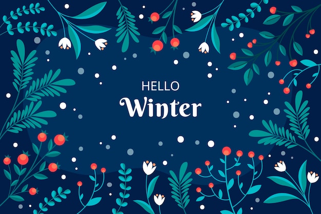 Fondo de celebración de la temporada de invierno plano