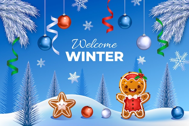 Fondo de celebración de temporada de invierno realista