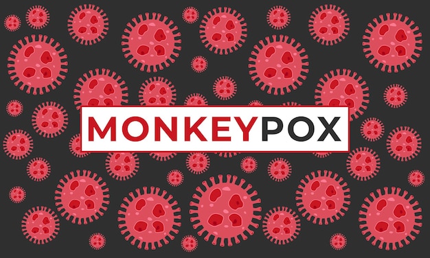 Fondo de células del virus de la viruela mono Mpox en la ilustración roja del virus Mpox