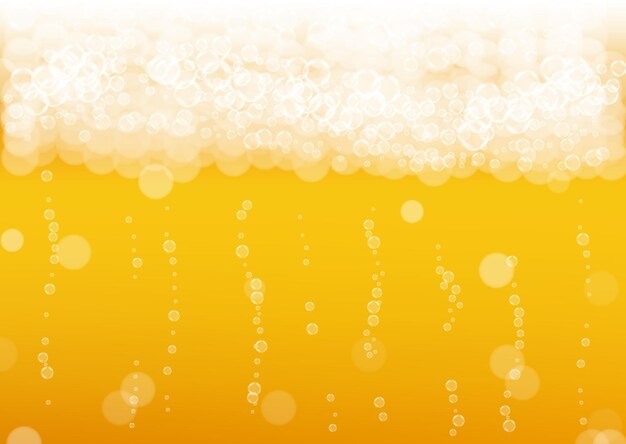 Fondo de cerveza con burbujas realistas
