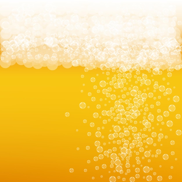 Vector fondo de cerveza con burbujas realistas