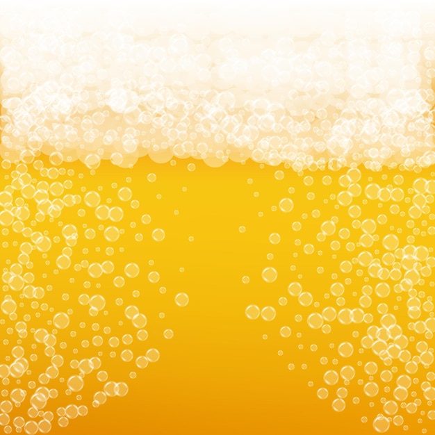 Vector fondo de cerveza con burbujas realistas