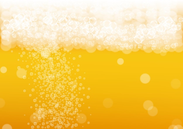 Vector fondo de cerveza con burbujas realistas