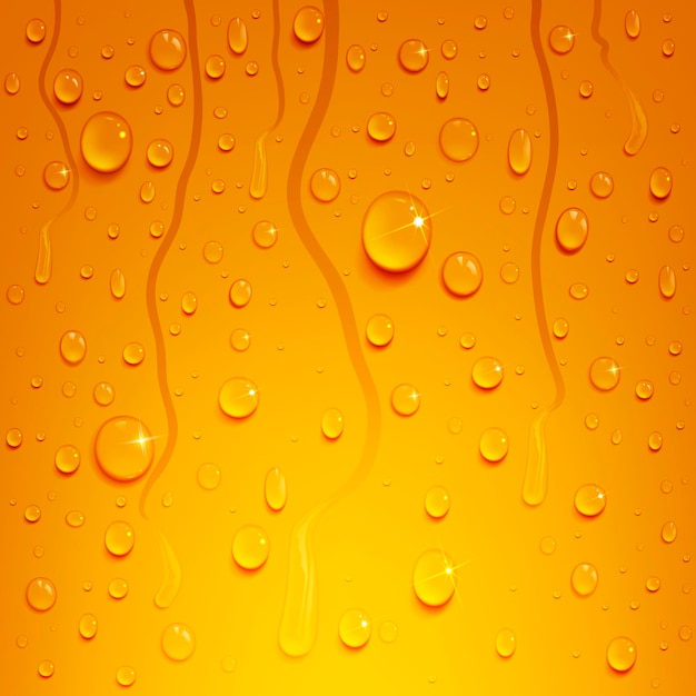 Fondo de cerveza con gotas de agua.