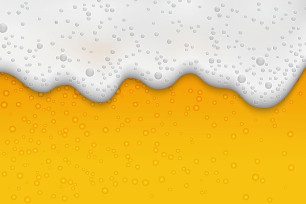 Vector fondo de cerveza lager con espuma y burbujas