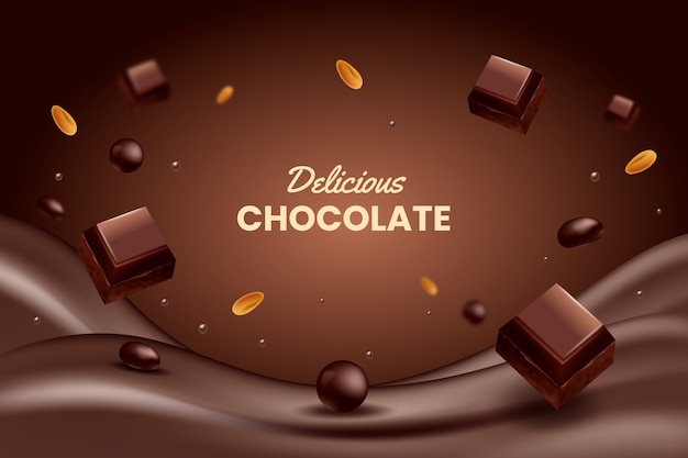 Fondo de chocolate realista