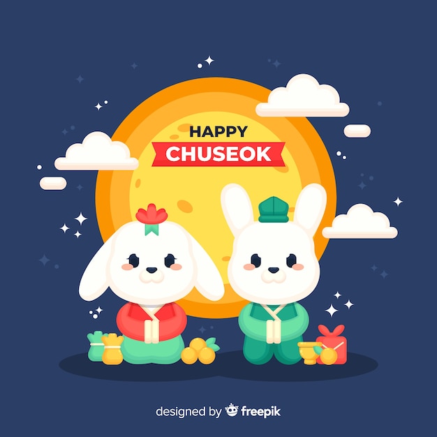 Fondo chuseok en estilo plano