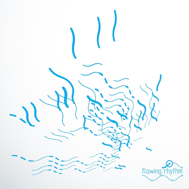 Fondo cibernético vectorial, ilustración de líneas abstractas caóticas.