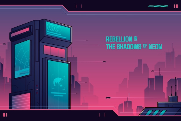 El fondo del ciberpunk en gradiente