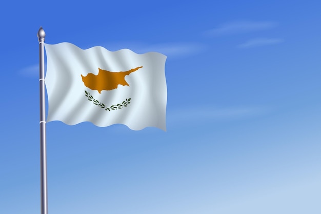 Fondo de cielo azul del día de la independencia de la bandera de Chipre