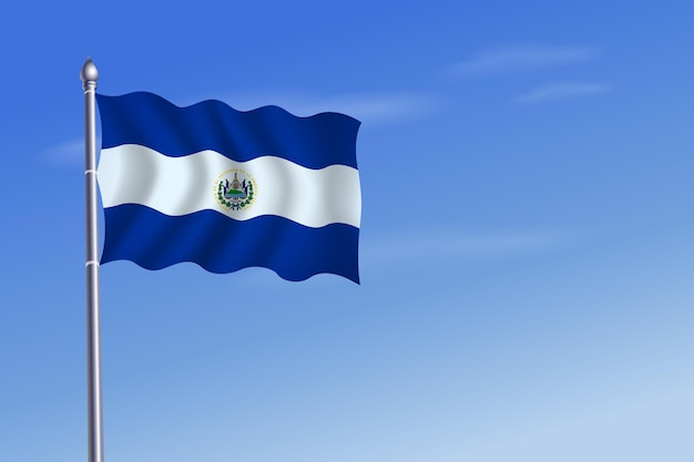 Fondo de cielo azul del día de la independencia de la bandera de El Salvador