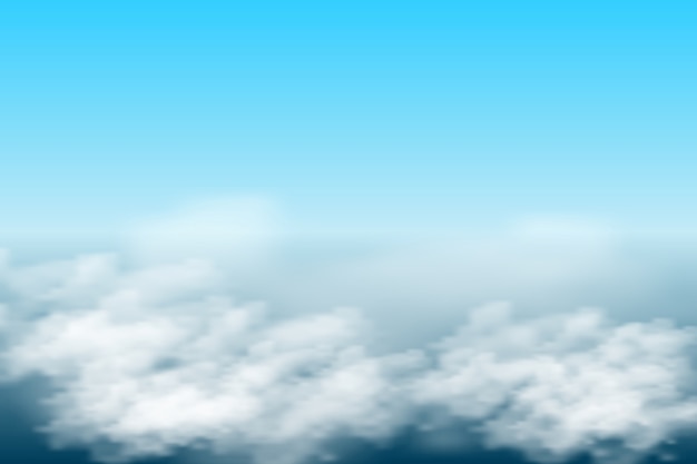 Vector fondo de cielo azul con nubes
