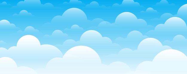 Vector fondo de cielo azul con nubes