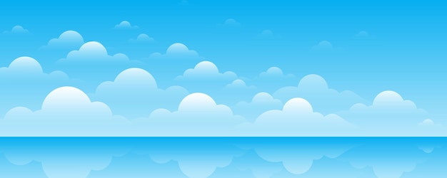 Vector fondo de cielo azul con nubes