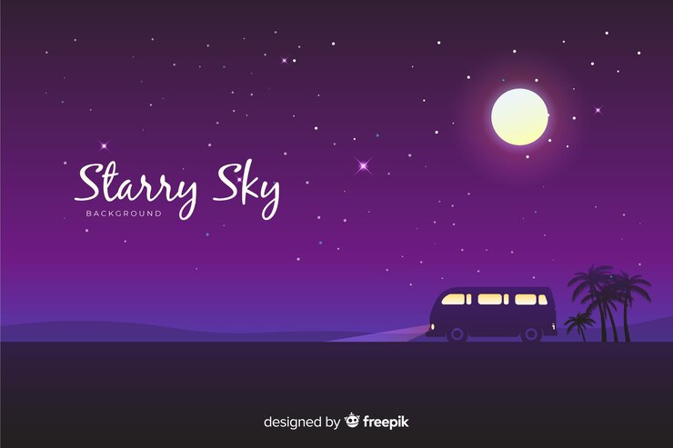 Vector el fondo del cielo estrellado nocturno