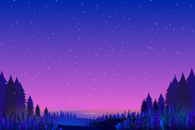 Fondo de cielo y mar noche estrellada