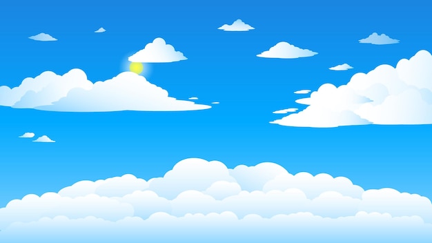 Vector fondo de cielo y nubes para videoconferencia