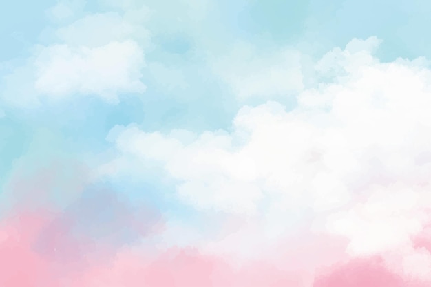 Vector fondo de cielo pastel acuarela pintado a mano