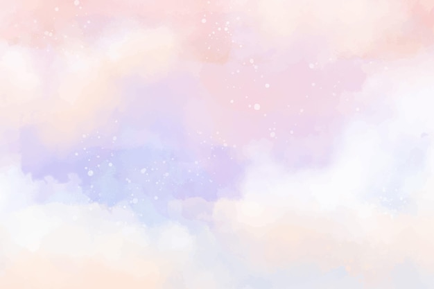Fondo de cielo pastel de acuarela pintado a mano