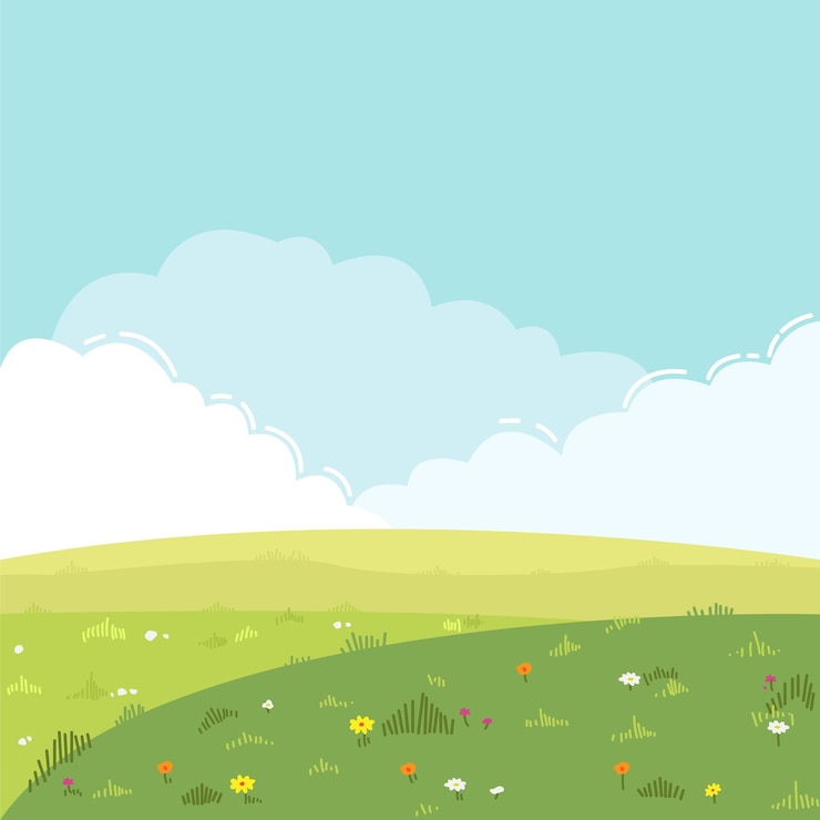 Vector el fondo del cielo y la sabana de hierba verde
