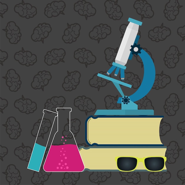 Fondo de ciencia con lugar para el texto Concepto de ciencia Ilustración vectorial