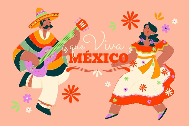 Fondo de cinco de mayo en diseño plano